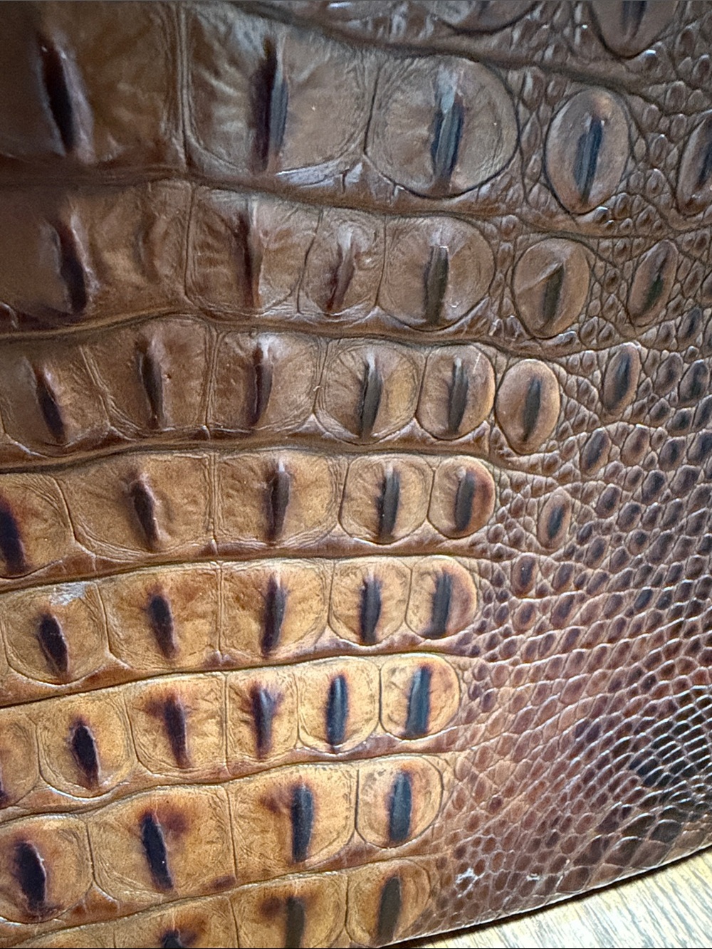 Brahmin Brown Croc-Embossed Leather Crossbody with Charm - Picture 12 of 13